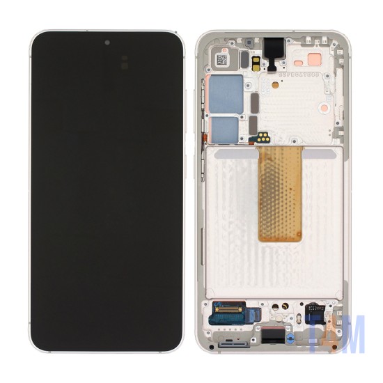 Touch+Display+Frame Samsung Galaxy S23 5g 2023/S911 No Camera Service Pack Cream White